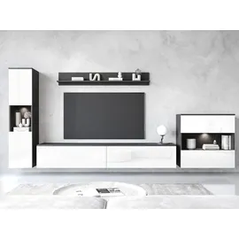 INOSIGN Wohnwand »PARIS, Vitrine Türanschlag links/rechts wechselbar« Komplett-Set, 4 Stk. tlg., schwarz-weiß