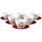 SELTMANN WEIDEN Milchkaffeetasse 0,37 l Weiß-Braun 6 St.