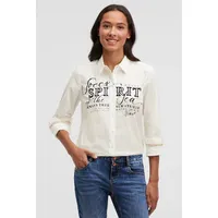 Soccx Damen, Langarmbluse mit Logo-Flock-Print Ivory, XXL - XXL