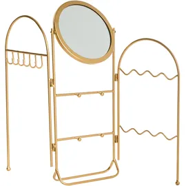 Beliani Schmuckständer mit Spiegel Metall-Schminkspiegel Glam-Stil Gold