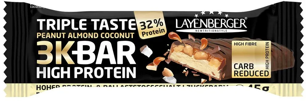 Layenberger® Triple Taste Erdnuss Mandel Kokos 3K High Protein Bar