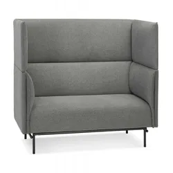 2 Sitzer Sofa mit Akustikfunktion aus Textil | Hohe Rückenlehne Couch für Lärmreduktion | Bequeme Polsterung mit Schallschutz | Kadima Design