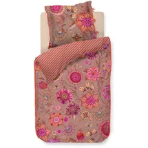 Pip Studio Bettwäsche Viva La Vida Pink Perkal Blüten Schmetterlinge Früchte Beeren Blätter, Größe:155 cm x 220 cm