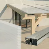 Komplettset Doppelstegplatten 16 mm - X + 5-Fach Struktur Opal | Alu-Alu-Profil 3090 x 4000
