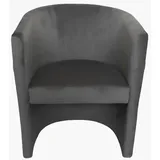 MartHome Cocktailsessel Club Tom Velour - Sessel für Wohnzimmer, Büro, Hotel - Sitzmöbel, Hotelmöbel Gepolsterter Stuhl Clubsessel Stuhl Loungesessel Cocktailsessel (Grau)