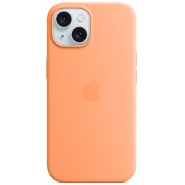 Apple Silikon Case mit MagSafe für iPhone 15 Sorbet Orange