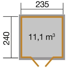 Weka Gartenhaus 219 2,35 x 2,40 m anthrazit