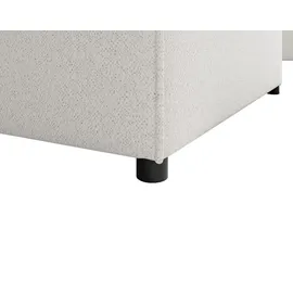 beautysofa Ecksofa PEDRO U XL, breite Ottomane, Farbe: Weiß (Raven21) - Weiß