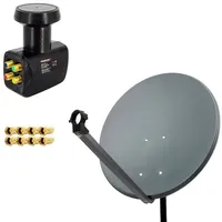 PremiumX 60cm Alu anthrazit + Quad LNB