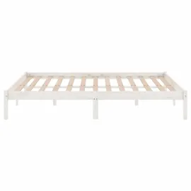 vidaXL Massivholzbett Weiß Kiefer 200x200 cm