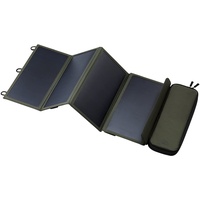 ELECOM NESTOUT Tragbares Solarmodul, Dual-USB-A-Ports, 28 W Stromerzeugungs-Ladegerät für Handy, Camping, strapazierfähiges, wasserabweisendes Ripstop-Nylon, faltbar, leicht, verstellbare Ständer (4