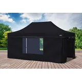 Faltpavillon Faltzelt Pavillon 3x4,5 Schwarz Gartenzelt Klappzelt Wasserdicht