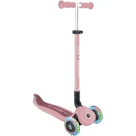 GLOBBER Go-Up Active Lights 3 in 1 Dreirad Laufrad und Scooter 120/80 mm 3-Rädrig Höhenverstellbar Pastellrosa