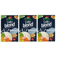 3x Gallo Riso Blond Basmati,Kochzeit 8 Minuten,Reis Ideal für Salate 500g