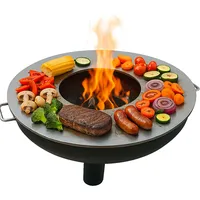 SOUK ONE Feuerplatte Plancha Feuerring aus Edelstahl 4mm, Grillplatte passend für Feuertonne 100 cm (Lieferung ohne Feuerschale)
