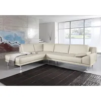 PLACES OF STYLE Ecksofa »Lisa L-Form«, mit Chrom Füßen beige