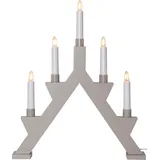 EGLO Lichterbogen Weihnachten 5-flammig, Fensterleuchter aus Holz in Beige, Kerzenleuchter skandinavisch mit Kabel, Weihnachtsbeleuchtung Fenster warmweiß, E10 Fassung, 41 cm, Hell-grau, 410347