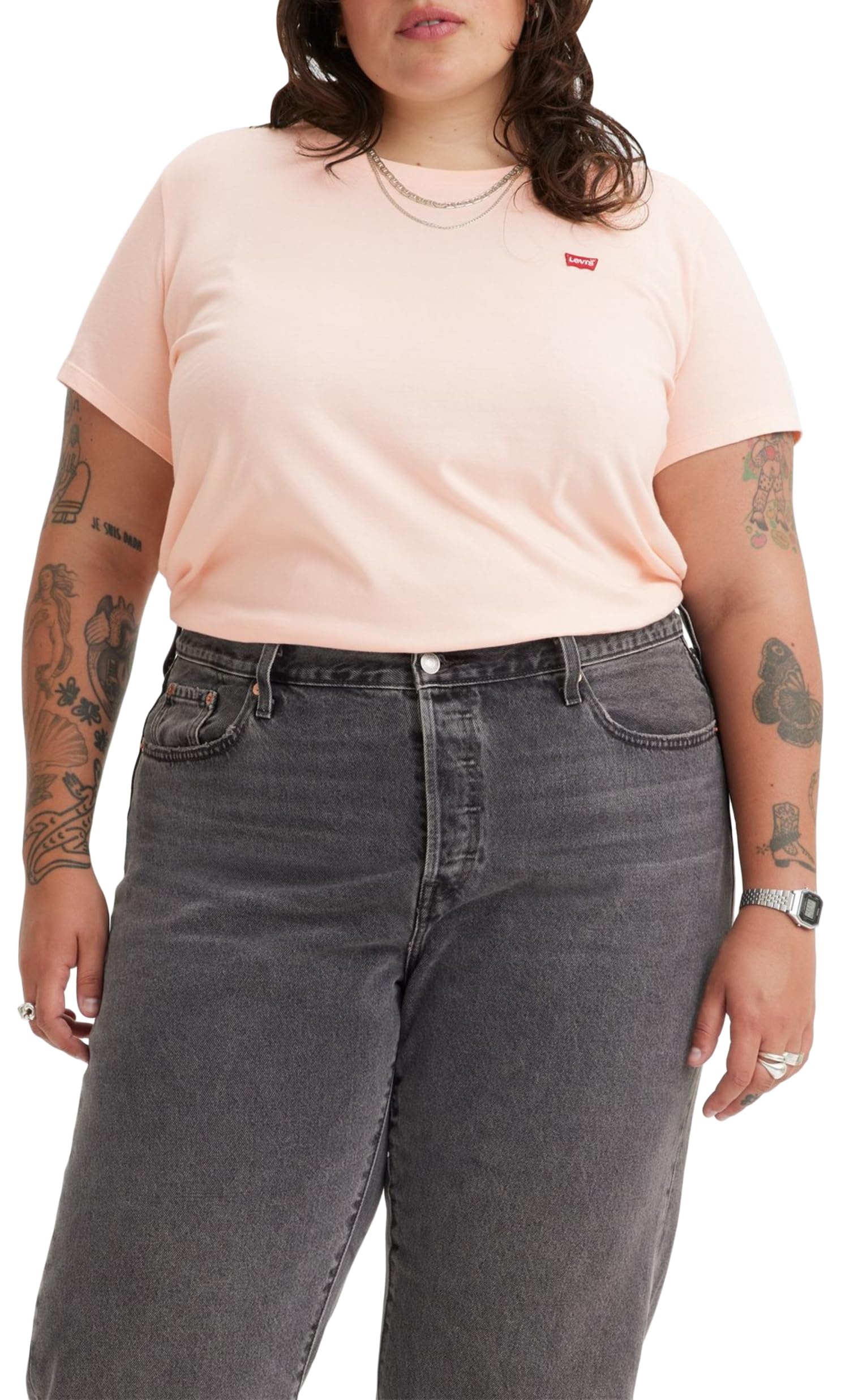 Levi's Damen Plus Size The Perfect Tee T-Shirt, Pearl Blush, 3XL