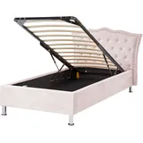 Beliani Metz 90 x 200 cm Pastellrosa