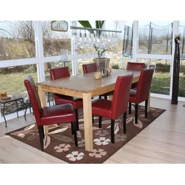 Mendler Esszimmerstuhl Littau Leder rot 2er Set