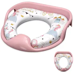 Lorelli Toilettensitz weich, Handgriffe, gepolstertes Sitzkissen, Spritzschutz rosa