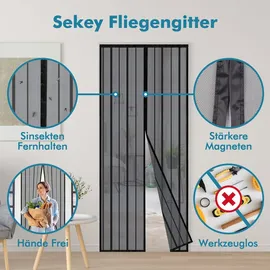 Sekey Insektenschutz Tür 100 x 220 cm Schwarz