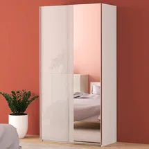 Forte Schwebetürenschrank Fittio 120,1 x 235 x 61,2 cm Weiß