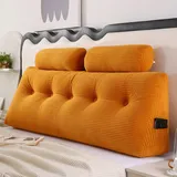 GWFBLID Keilkissen Lang Rückenkissen für Bett Bequemes Lesekissen Abnehmbar Sofa Lendenkissen Dreieckiges Hohen Rückenlehne Kissen mit Nackenstützkissen Dreieck Keilkissen für Bettruhe Lesen
