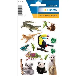 Herma Sticker DECOR Tiere Exotische Tiere 3 Bl