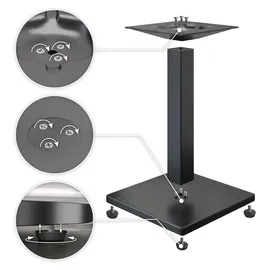 GGM Möbel PMD | Bistro Baumkanten Tisch | Quadratisch | 70 x 70 x 77 cm | Eiche / Schwarz