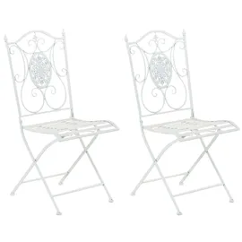 CLP Sibell Gartenstuhl 42 x 49 x 91,5 cm weiß 2er Set