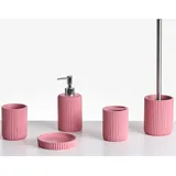 Beliani Badaccessoires Set 5-teilig Badaccessoire-Set Rosa