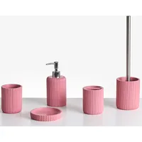 Beliani Badaccessoires Set 5-teilig Badaccessoire-Set Rosa