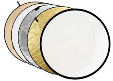 Caruba Faltreflektor 5-in-1 107cm (Gold, Silber, Sonnengelb, Weiß, Durchsichtig)