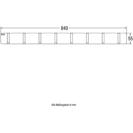Home Deluxe Garderobenleiste HOOK 82 x 5,5 x 2 cm Weiß