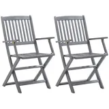 vidaXL Gartenstuhl 57 x 57 x 91 cm braun 2 St.