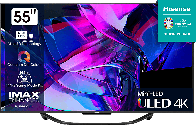 HISENSE 55U7KQ Mini LED TV (Flat, 55 Zoll / 139 cm, UHD 4K, SMART TV)