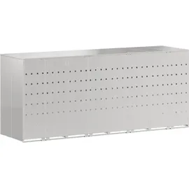 vidaXL Wagenmüllbehälter 272 x 77,5 x 115,5 cm silber