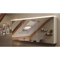 Spiegelschrank 140 cm LED Acrylglaslampe Weiß Spiegel Badezimmerspiegel modern