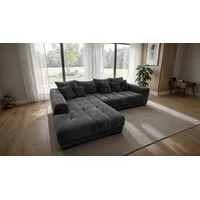 Massivart® Ecksofa Cord 300x215 cm / Nosagfederung / Cordsofa / ARTEMIS, inkl. Kissen-Set · frei im Raum stellbar grau