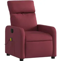 vidaXL Massagesessel mit verstellbarer Rückenlehne und Liegefunktion Polyester 146 x 76,5 x 0 cm Weinrot