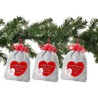 Adventino 24 Adventskalender Säckchen aus Filz mit 24 Gründen ICH Liebe Dich Weil ... inkl. Girlande (für Erwachsene Männer und Frauen) für Weihnachtskalender/Adventskalender zum Befüllen