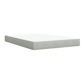 vidaXL Boxspringbett mit Matratze Hellgrau 160x200 cm Samt
