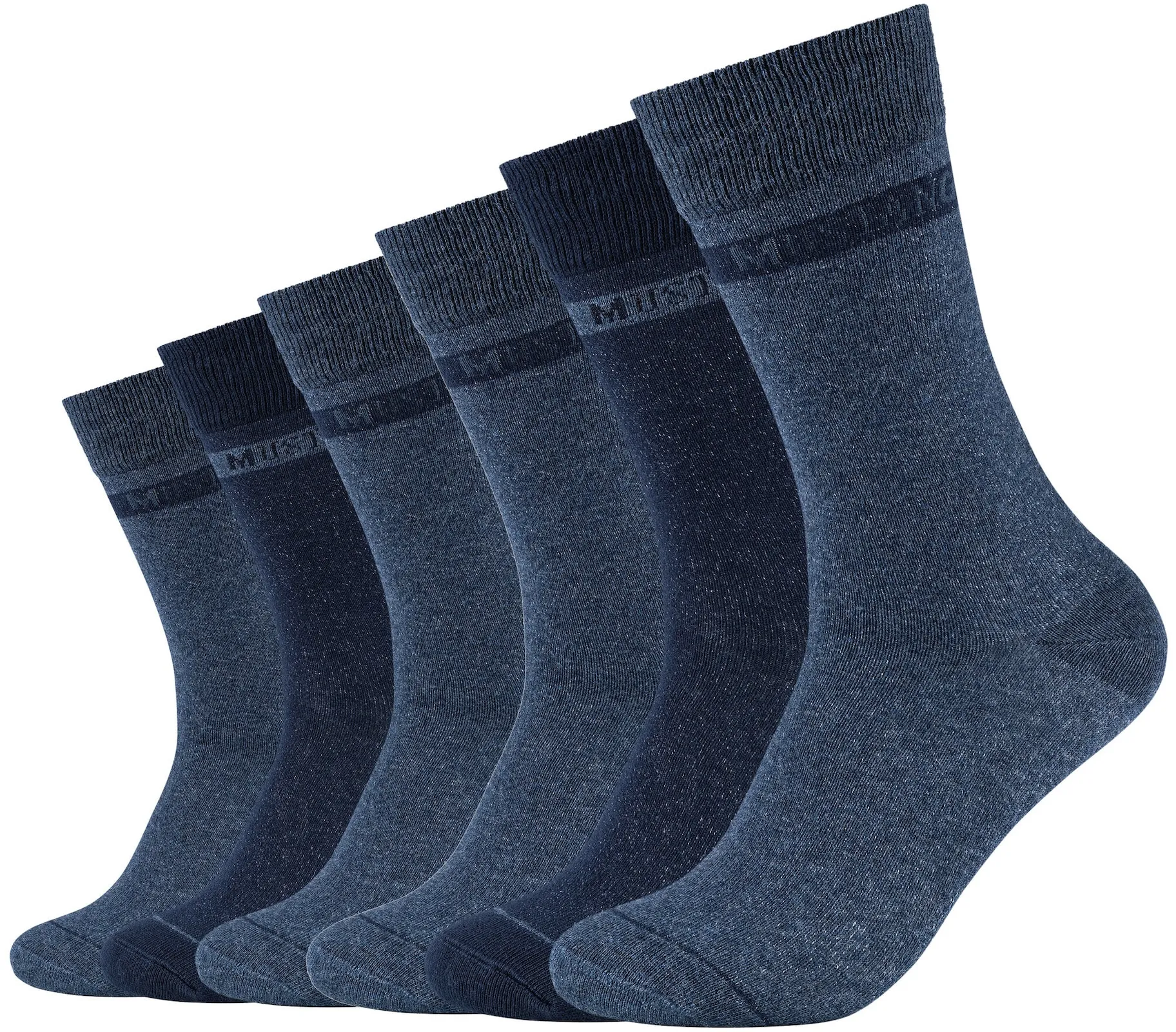 Socken, (6er Pack), mit Weicher und elastischer Komfortbund, Gr. 39 (42), jeans-mix meliert, , 95446904-39