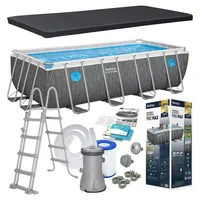BESTWAY Rahmen-Gartenpool 488 x 244 x 122 cm inkl. Filterpumpe