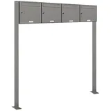 AL Briefkastensysteme Standbriefkasten 4 Fach Grau
