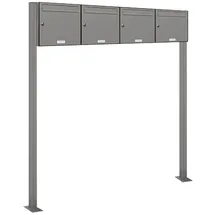 AL Briefkastensysteme Standbriefkasten 4 Fach Grau