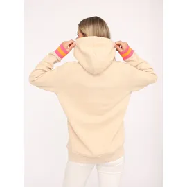 Zwillingsherz Hoodie "Rahel", Damen, Gr. L, beige, Sweatware, Obermaterial: 50% Baumwolle, 50% Polyester, Basic normal, ohne Ausschnitt, angesetztes Bündchen, Sweatshirts Hoodie, Kontrastbündchen, Kängurutasche, Langarm, Kapuze, Kordelzug