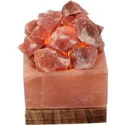 HIMALAYA SALT DREAMS Salzkristall-Tischlampe "Salzkristallschale", orange, H: 10cm, Lampen, Handgefertigt aus Salzkristall - jeder Stein ein Unikat, H: ca.10 cm