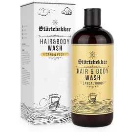 Störtebekker Shaving Accessories Störtebekker® Premium Hair & Body Wash Sandelholz - 2in1 Shampoo und Duschgel Männer - Feuchtigkeitsshampoo mit Aloe Vera - Showergel und Shampoo Herren - 500ml - aus natürlichen Inhaltsstoffen